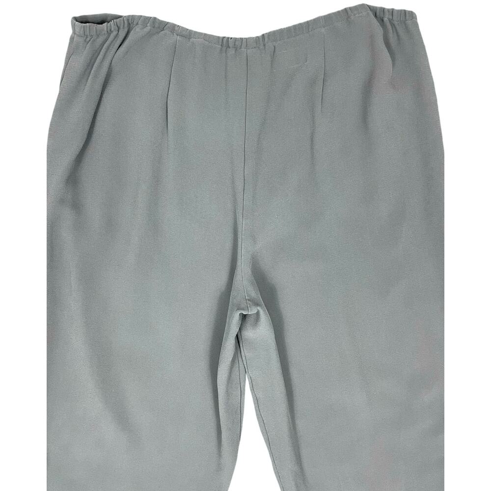 Eileen Fisher 100% Silk Pants Gray Large Lightweight Laganlook Beach Resort - Picture 13 of 16